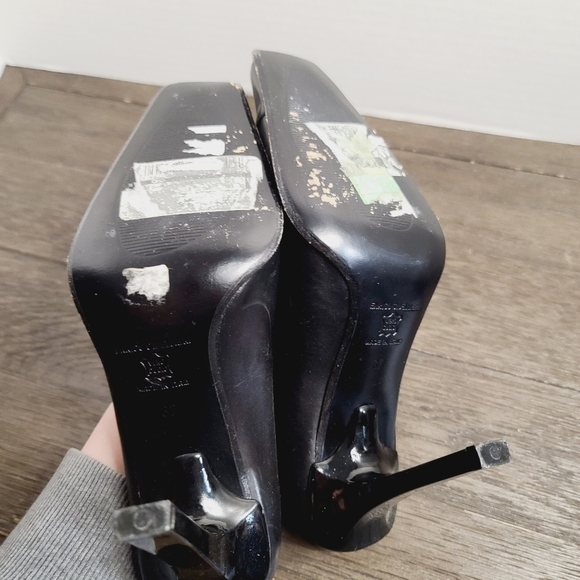 Enrico Gibellieri Black Cut Out Leather High Heels Made in Italy sz 37 - Picture 3 of 12